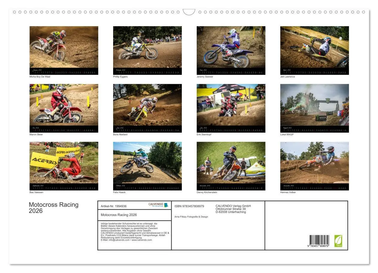 Bild: 9783457808979 | Motocross Racing 2026 (Wandkalender 2026 DIN A2 quer), CALVENDO...