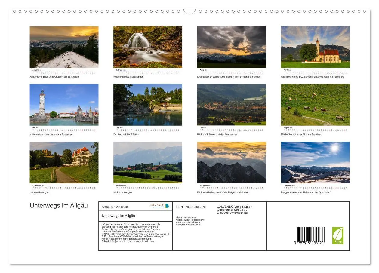 Bild: 9783516138979 | Unterwegs im Allgäu (hochwertiger Premium Wandkalender 2026 DIN A2...