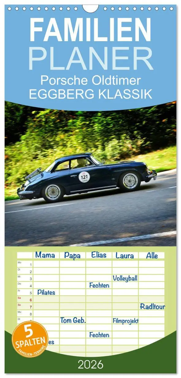 Cover: 9783516518979 | Familienplaner 2026 - Porsche Oldtimer - EGGBERG KLASSIK - Der Berg...
