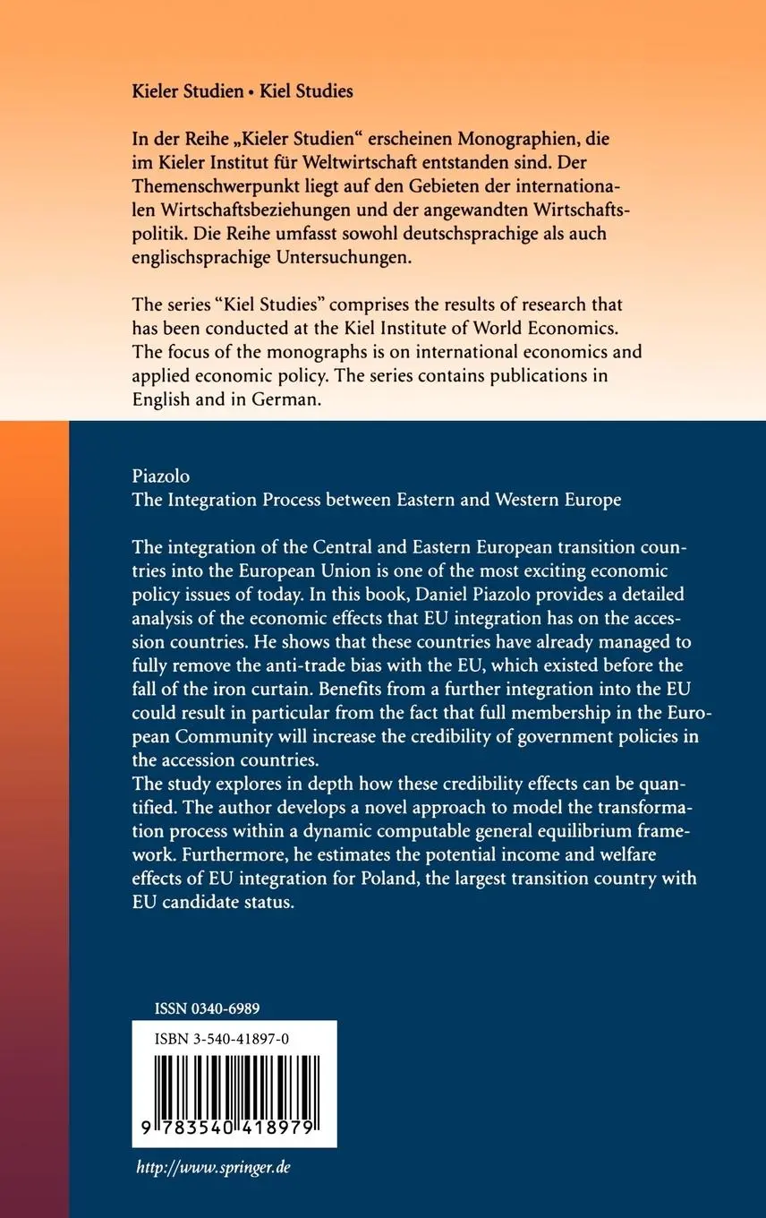 Rückseite: 9783540418979 | The Integration Process between Eastern and Western Europe | Piazolo