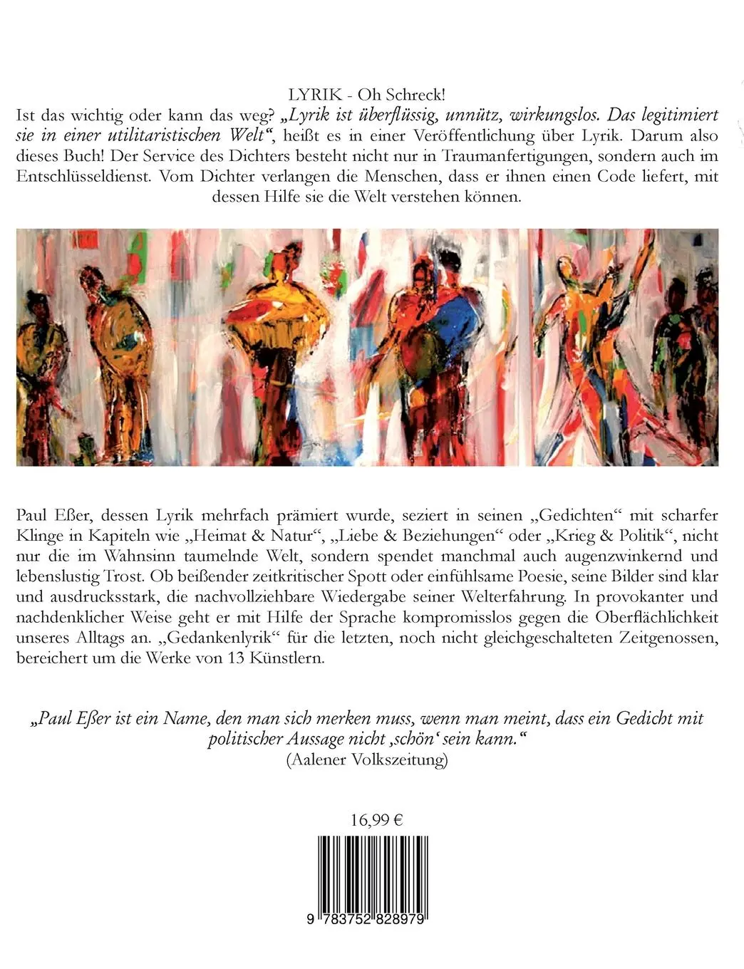 Rückseite: 9783752828979 | Auf Eßers Schneide | Lyrik und Anverwandtes | Paul Eßer | Taschenbuch