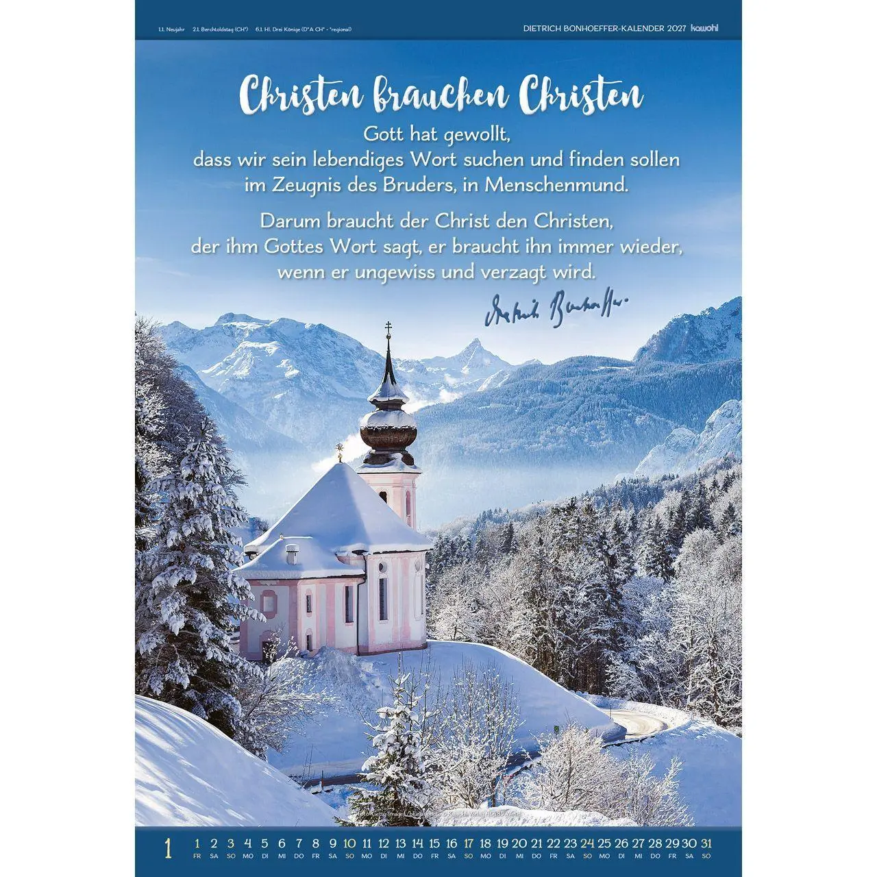 Bild: 9783754808979 | Gott ist für uns 2027 | Dietrich Bonhoeffer-Kalender | Bonhoeffer