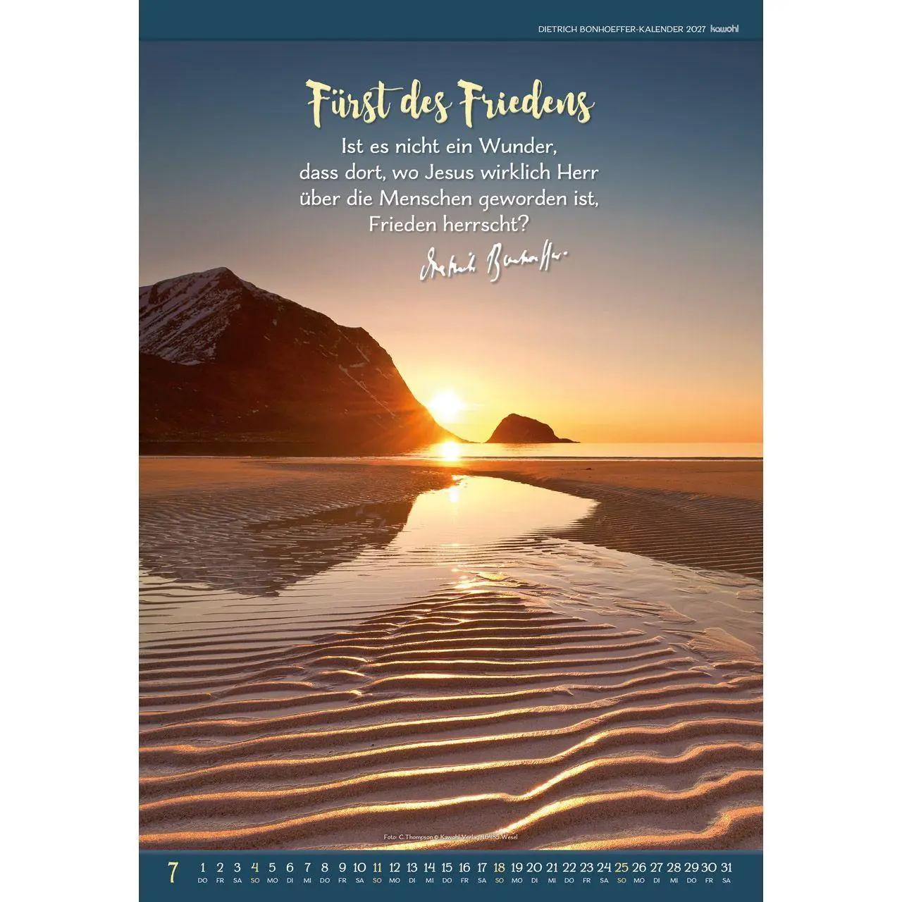Bild: 9783754808979 | Gott ist für uns 2027 | Dietrich Bonhoeffer-Kalender | Bonhoeffer