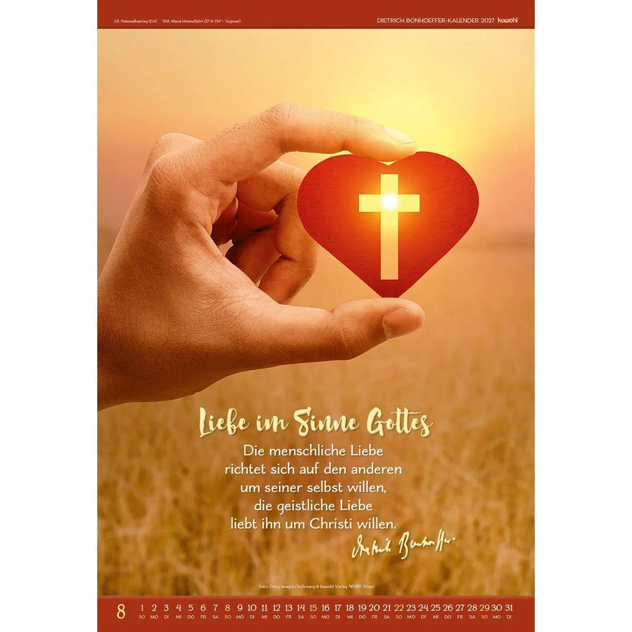 Bild: 9783754808979 | Gott ist für uns 2027 | Dietrich Bonhoeffer-Kalender | Bonhoeffer