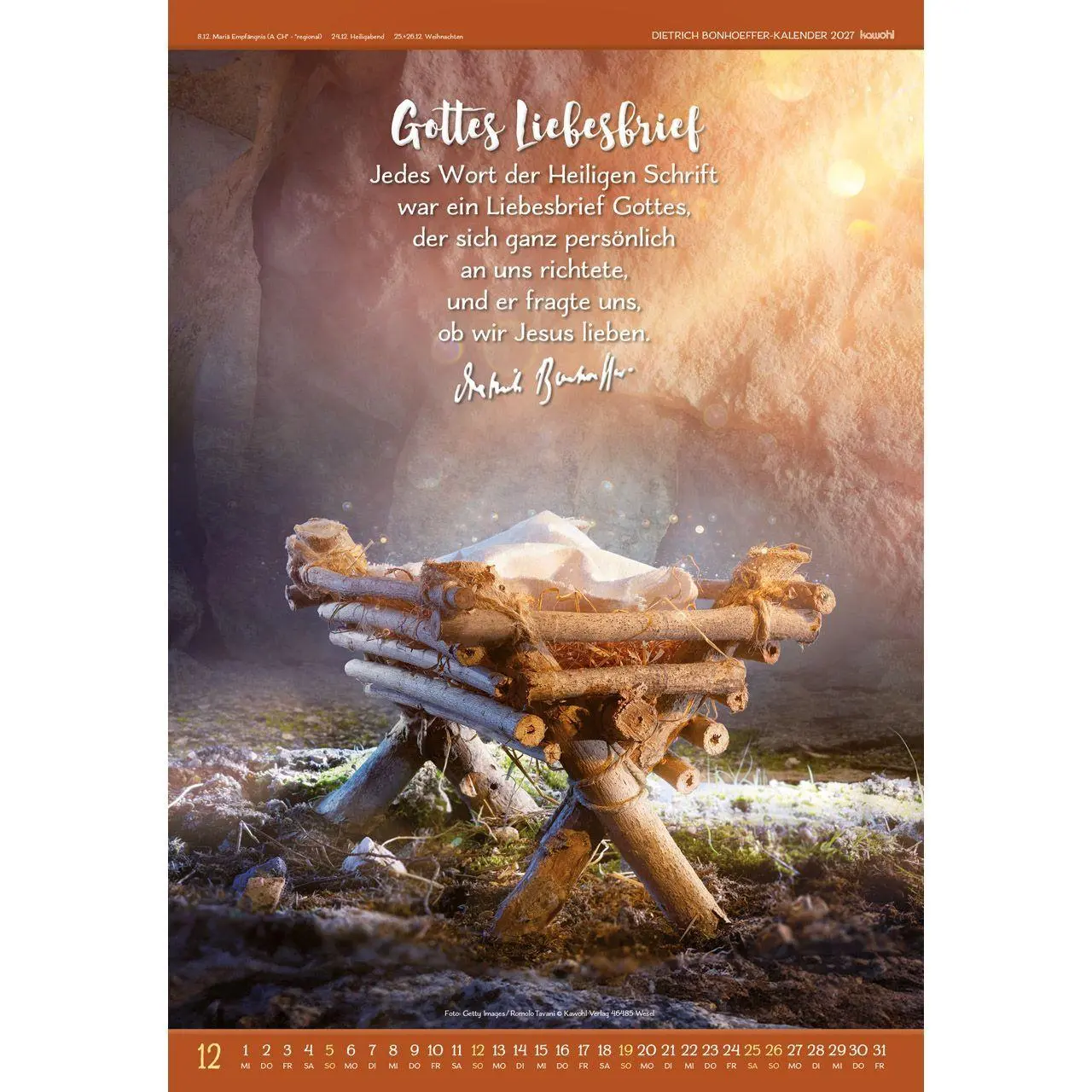 Bild: 9783754808979 | Gott ist für uns 2027 | Dietrich Bonhoeffer-Kalender | Bonhoeffer