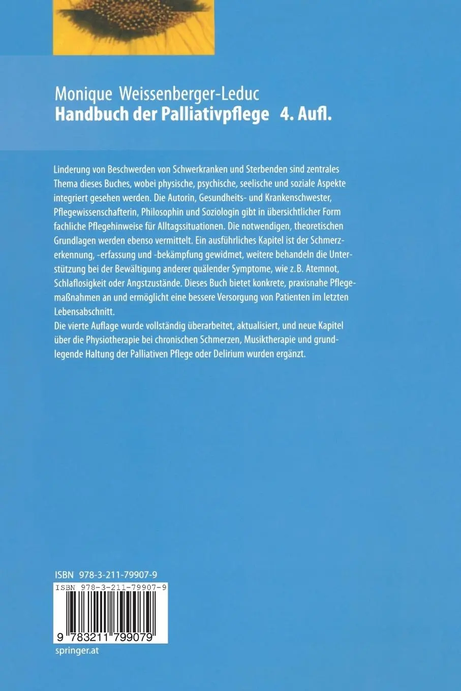 Rückseite: 9783211799079 | Handbuch der Palliativpflege | Monique Weissenberger-Leduc | Buch