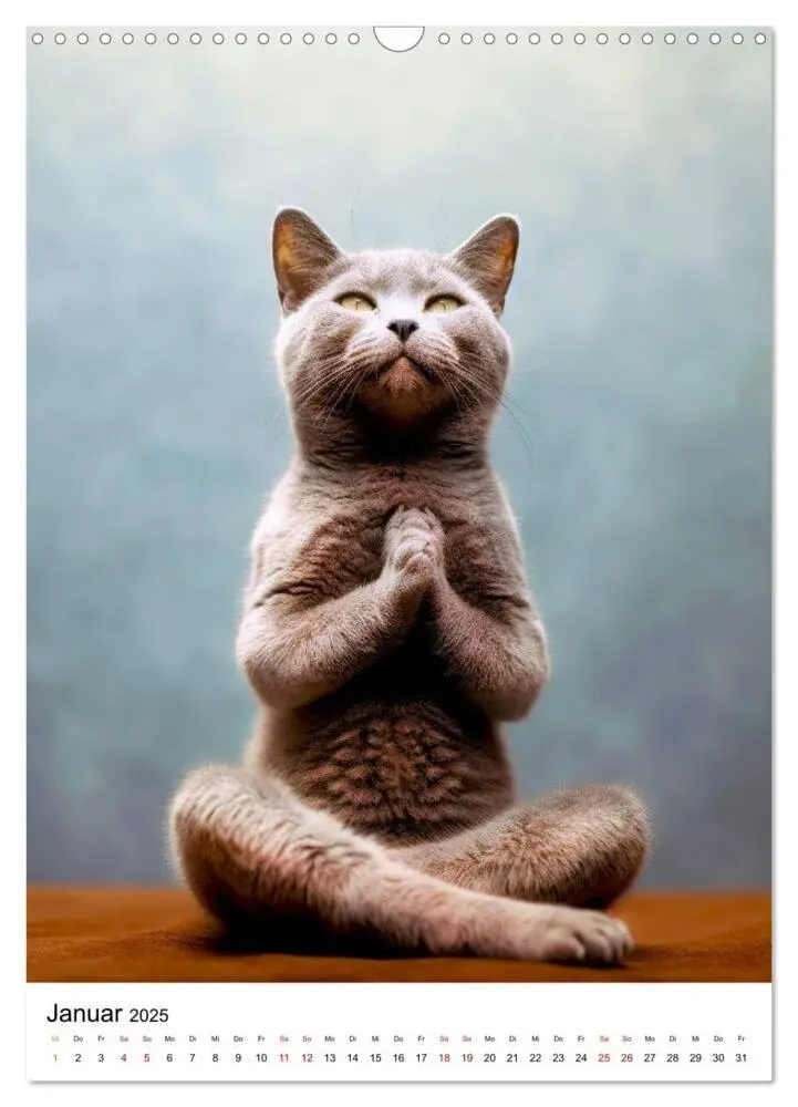 Bild: 9783435849079 | Miau Yoga (Wandkalender 2025 DIN A3 hoch), CALVENDO Monatskalender
