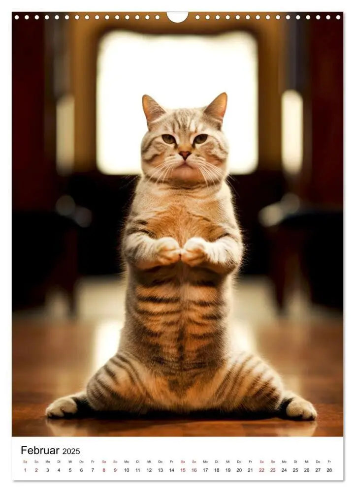 Bild: 9783435849079 | Miau Yoga (Wandkalender 2025 DIN A3 hoch), CALVENDO Monatskalender