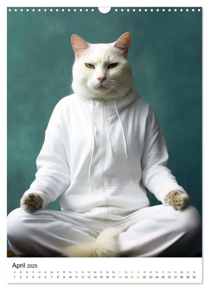 Bild: 9783435849079 | Miau Yoga (Wandkalender 2025 DIN A3 hoch), CALVENDO Monatskalender