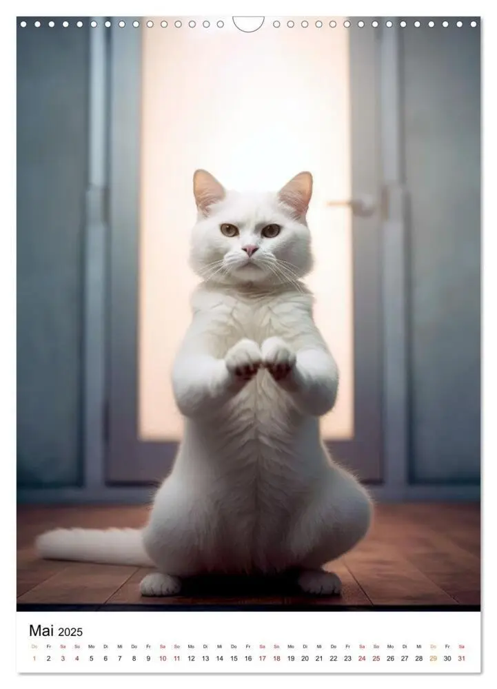 Bild: 9783435849079 | Miau Yoga (Wandkalender 2025 DIN A3 hoch), CALVENDO Monatskalender