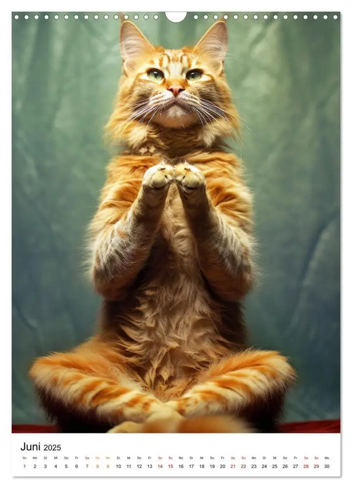 Bild: 9783435849079 | Miau Yoga (Wandkalender 2025 DIN A3 hoch), CALVENDO Monatskalender