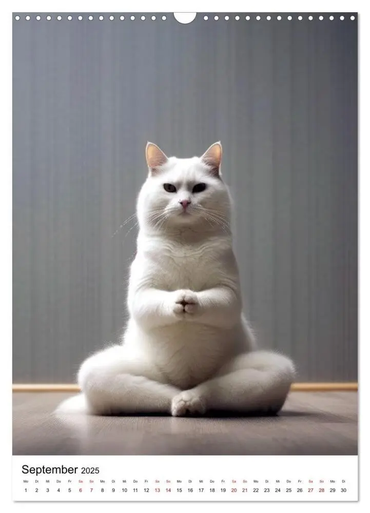 Bild: 9783435849079 | Miau Yoga (Wandkalender 2025 DIN A3 hoch), CALVENDO Monatskalender
