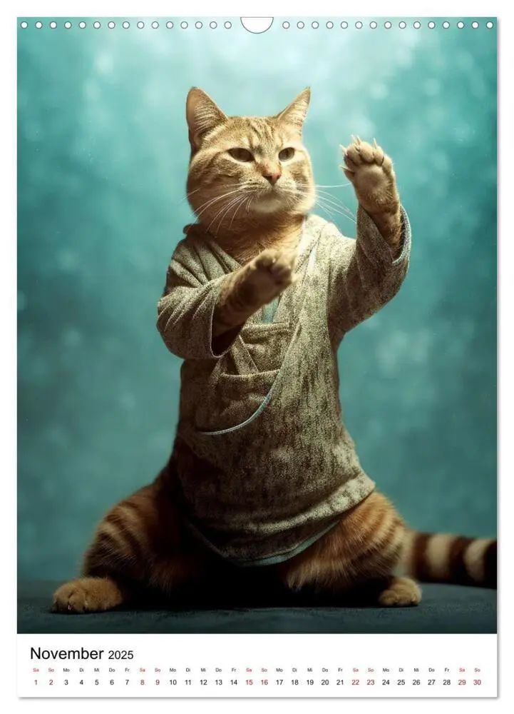 Bild: 9783435849079 | Miau Yoga (Wandkalender 2025 DIN A3 hoch), CALVENDO Monatskalender