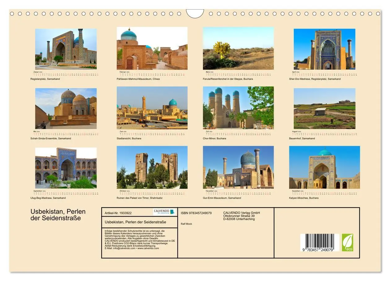 Bild: 9783457249079 | Usbekistan, Perlen der Seidenstraße (Wandkalender 2026 DIN A3...