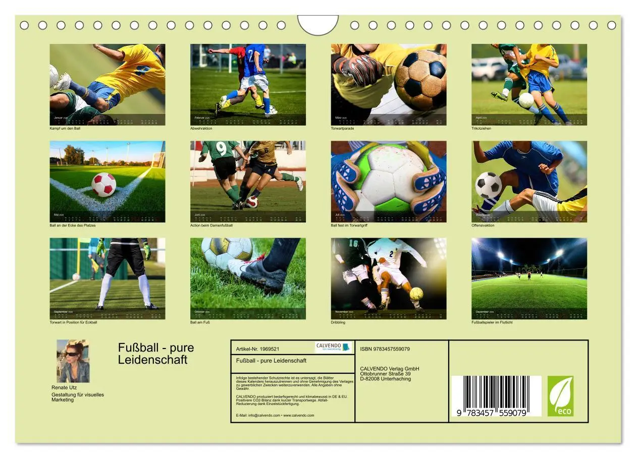 Bild: 9783457559079 | Fußball - pure Leidenschaft (Wandkalender 2026 DIN A4 quer),...