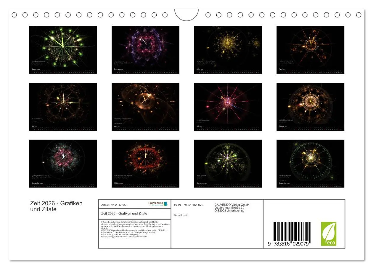 Bild: 9783516029079 | Zeit 2026 - Grafiken und Zitate (Wandkalender 2026 DIN A4 quer),...