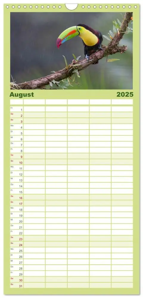 Bild: 9783457099179 | Familienplaner 2025 - Costa Rica - Tropische Tierwelt mit 5 Spalten...