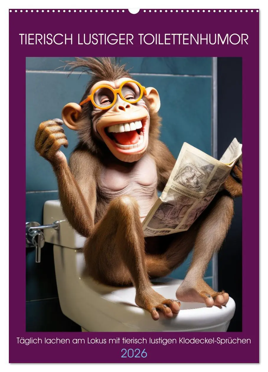 Cover: 9783516259179 | Tierisch lustiger Toilettenhumor (Wandkalender 2026 DIN A2 hoch),...