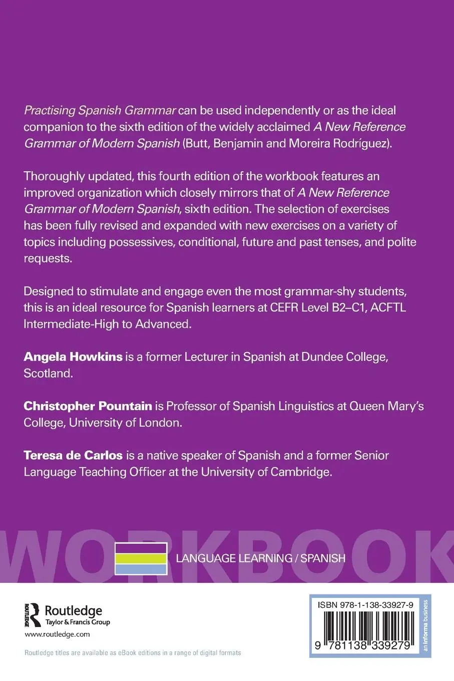 Rückseite: 9781138339279 | Practising Spanish Grammar | Angela Howkins (u. a.) | Taschenbuch