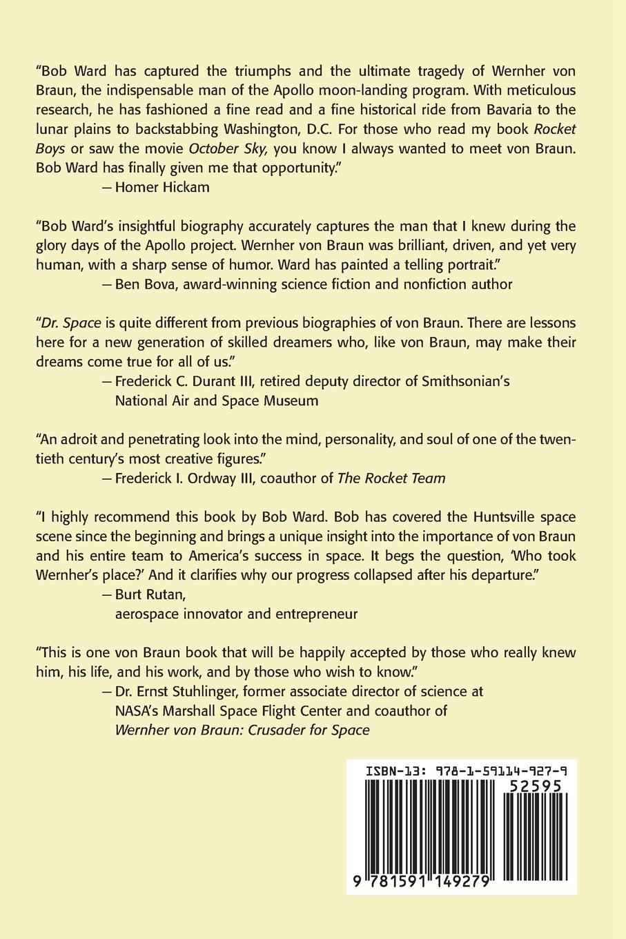 Rückseite: 9781591149279 | Dr. Space | The Life of Werner von Braun | Estate of Robinson J. Ward