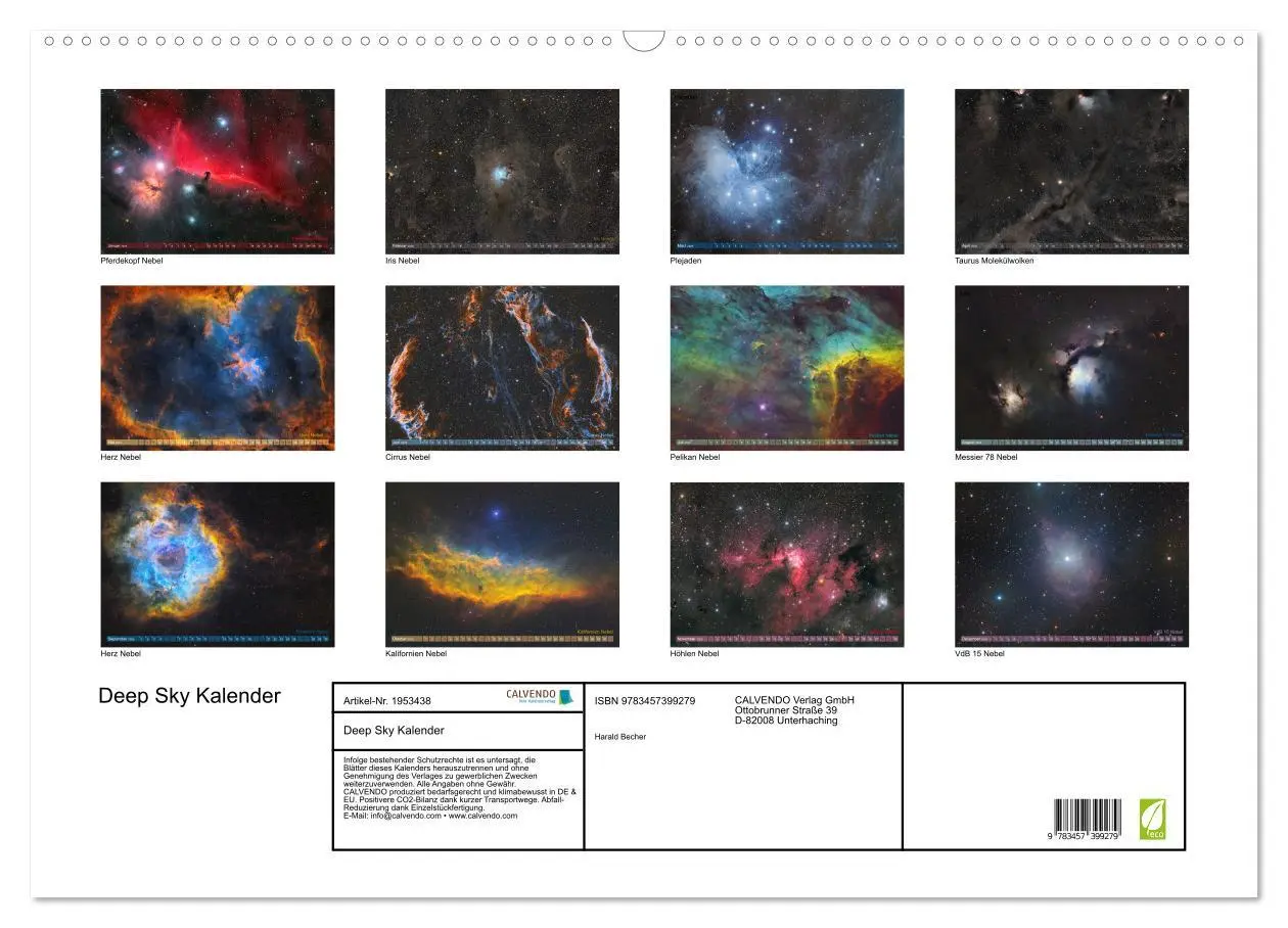 Bild: 9783457399279 | Deep Sky Kalender (Wandkalender 2026 DIN A2 quer), CALVENDO...