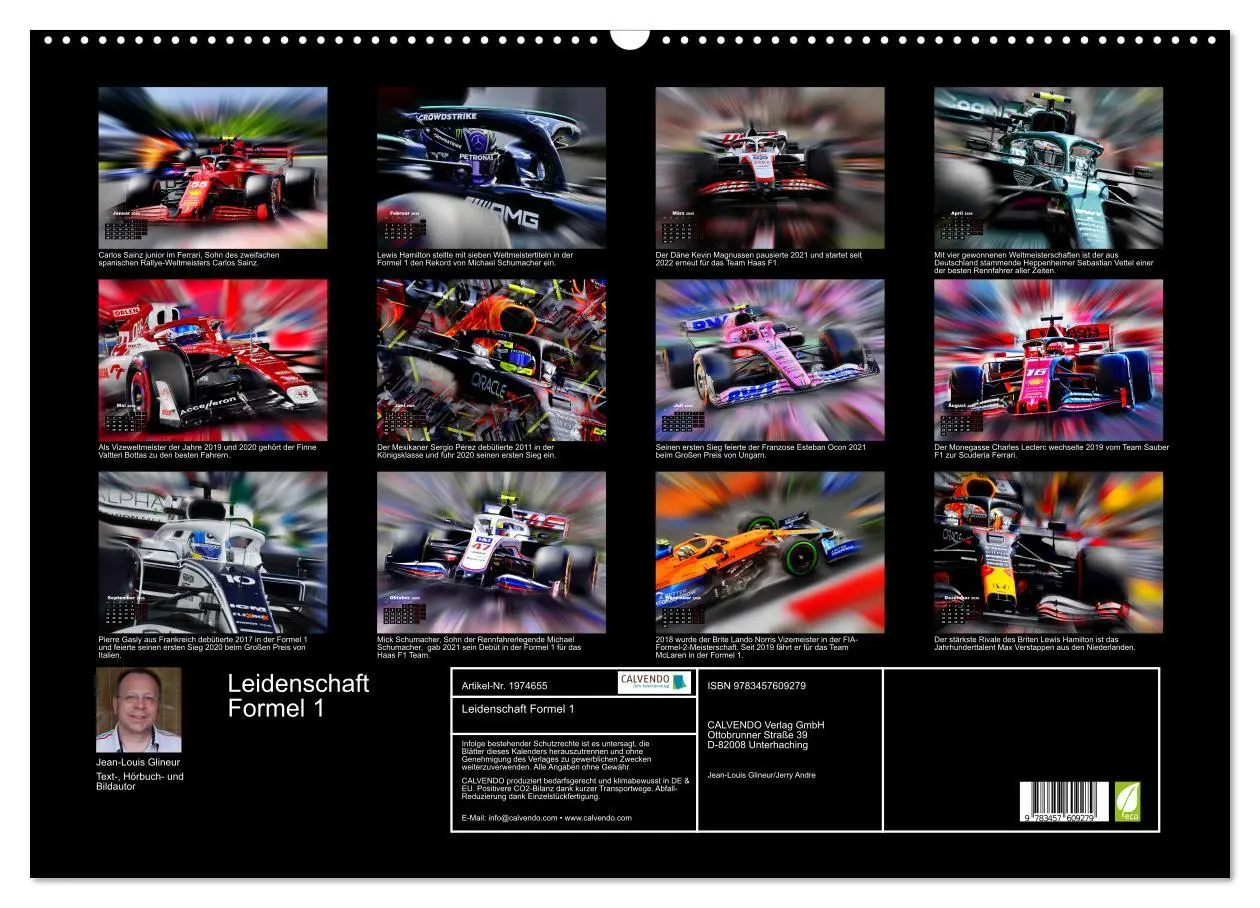 Bild: 9783457609279 | Leidenschaft Formel 1 (Wandkalender 2026 DIN A2 quer), CALVENDO...
