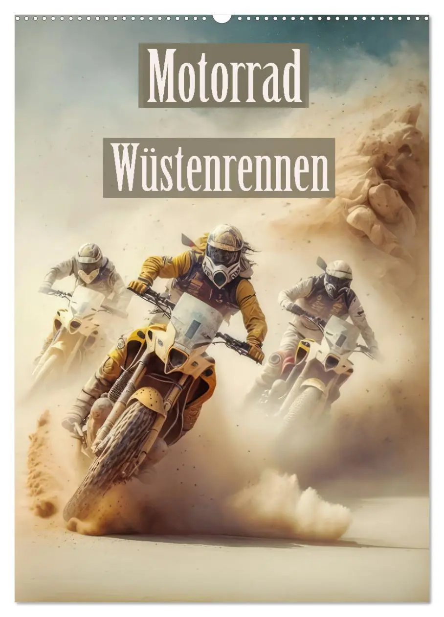 Cover: 9783516319279 | Motorrad Wüstenrennen (Wandkalender 2026 DIN A2 hoch), CALVENDO...