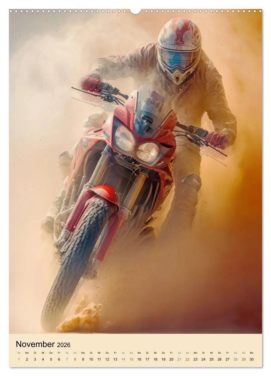 Bild: 9783516319279 | Motorrad Wüstenrennen (Wandkalender 2026 DIN A2 hoch), CALVENDO...