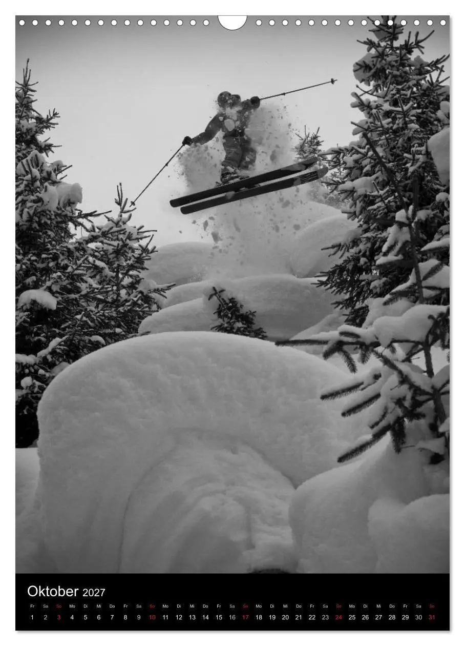 Bild: 9783594229279 | Monochrome Ski (Wandkalender 2027 DIN A3 hoch), CALVENDO...