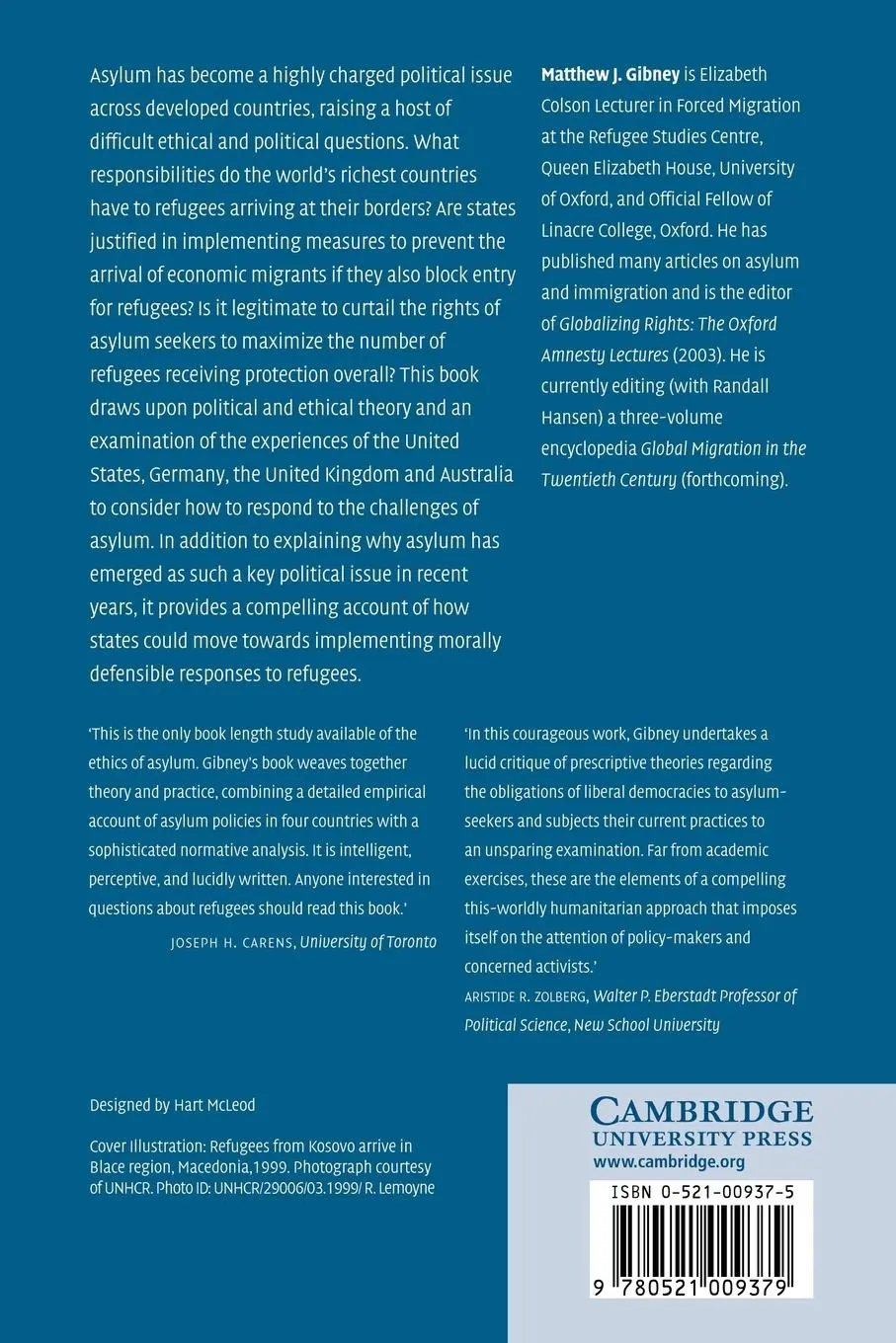 Rückseite: 9780521009379 | The Ethics and Politics of Asylum | Matthew J. Gibney | Taschenbuch