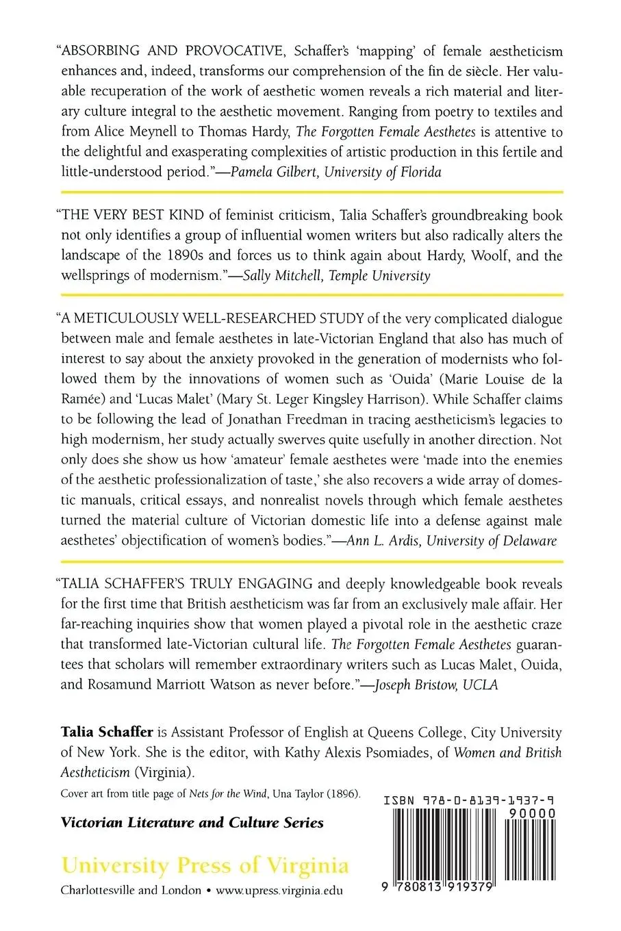 Rückseite: 9780813919379 | Forgotten Female Aesthetes | Talia Schaffer | Taschenbuch | Englisch