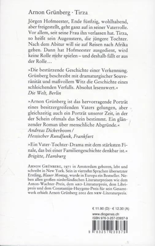 Rückseite: 9783257239379 | Tirza | Arnon Grünberg | Taschenbuch | Diogenes Taschenbücher | 576 S.