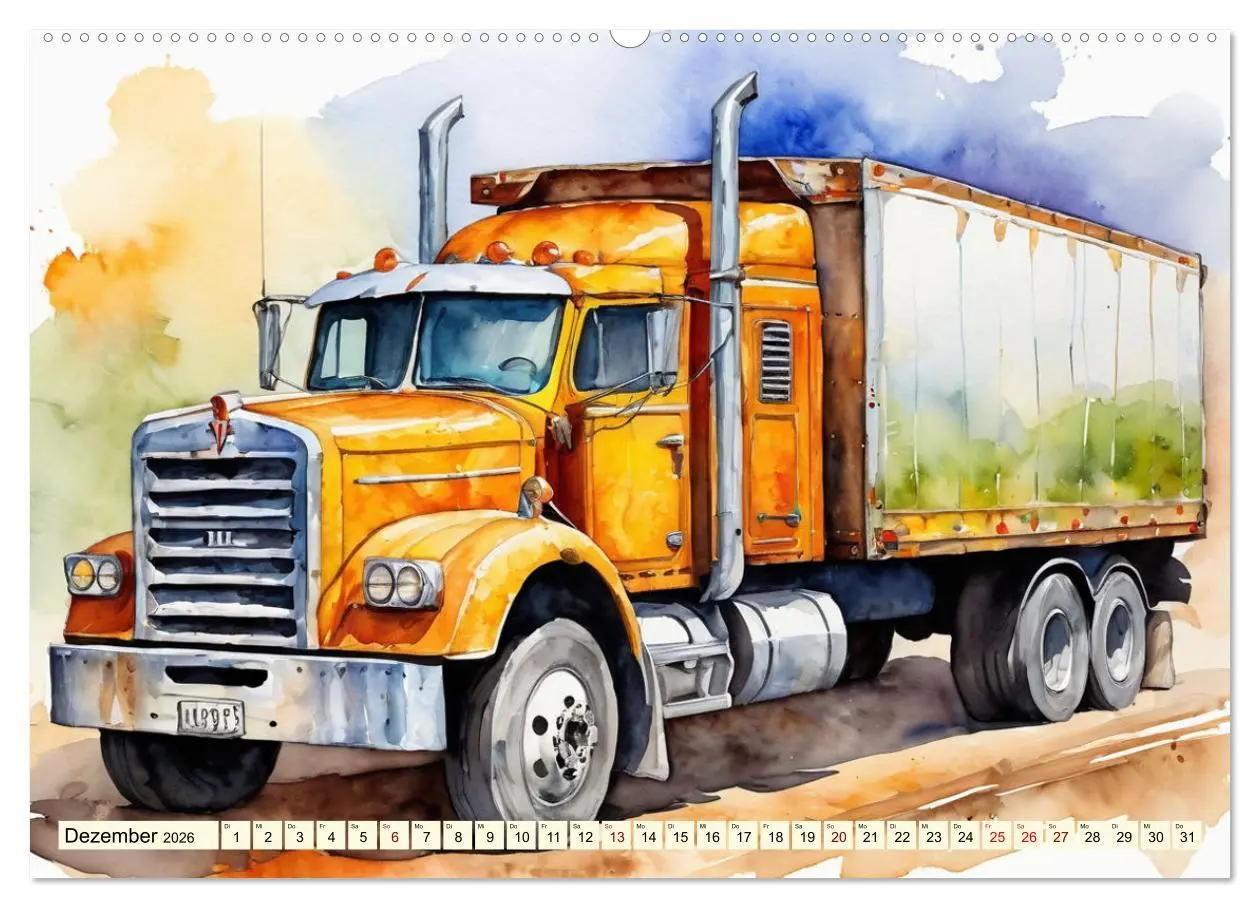 Bild: 9783457389379 | Nostalgische Trucks (hochwertiger Premium Wandkalender 2026 DIN A2...