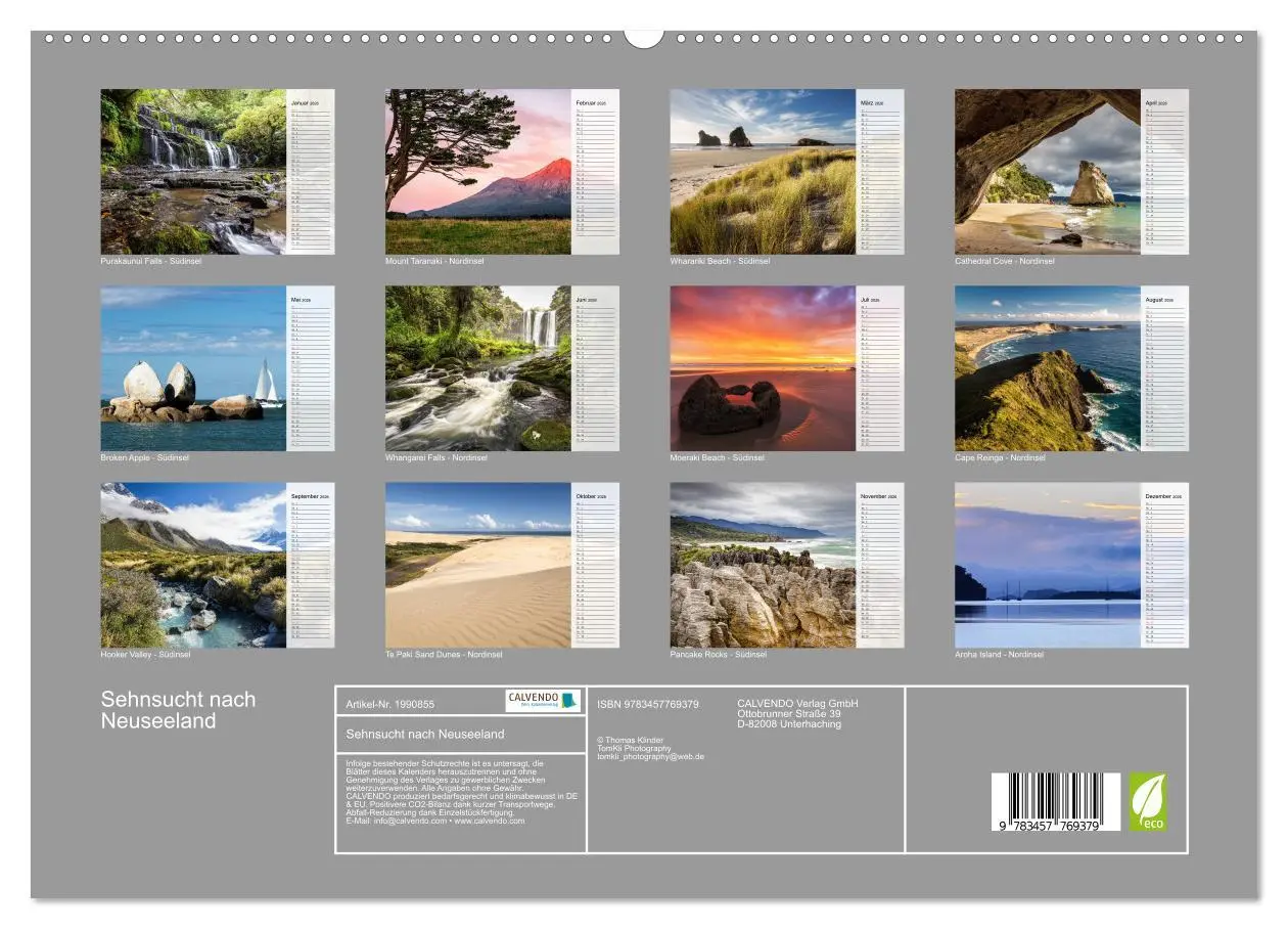 Bild: 9783457769379 | Sehnsucht nach Neuseeland (hochwertiger Premium Wandkalender 2026...