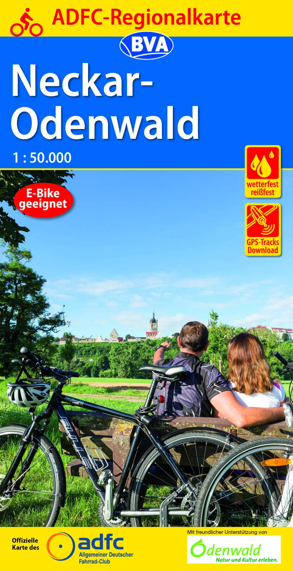 Cover: 9783870739379 | ADFC-Regionalkarte Neckar-Odenwald, 1:50.000, reiß- und wetterfest,...