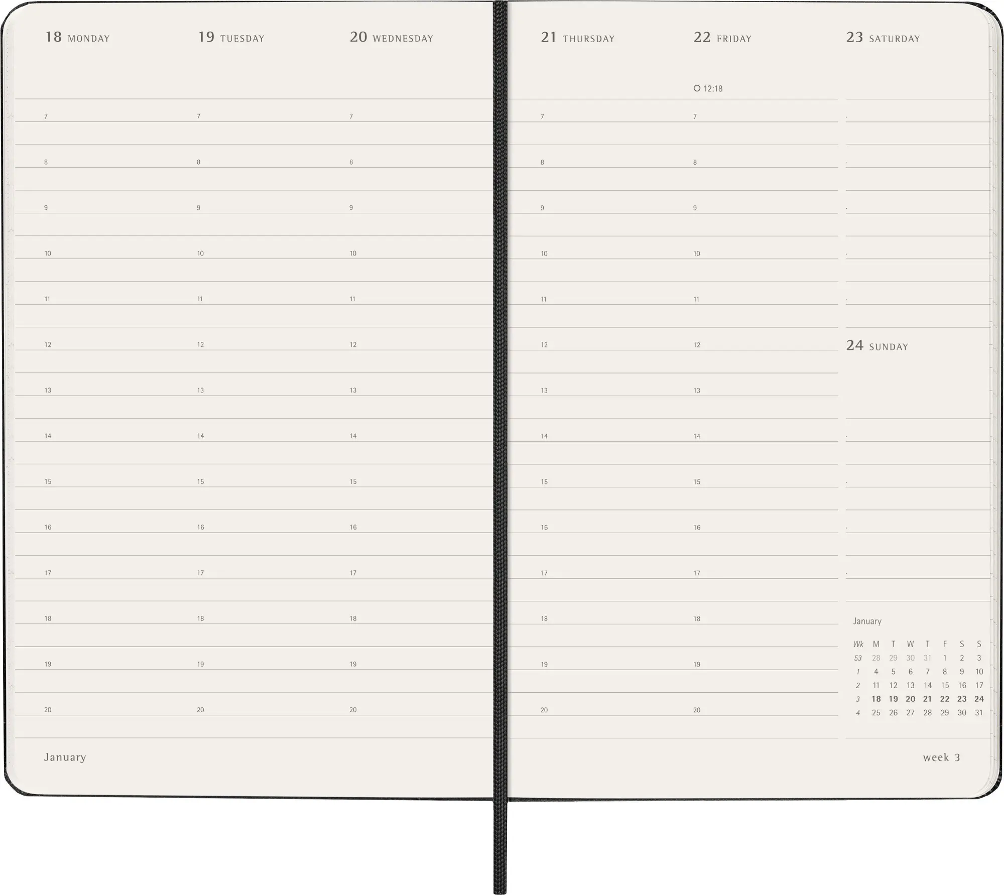 Bild: 8056999279479 | Moleskine 12 Monate Pro Wochen Notizkalender 2027, Pro Large/A5, 1...