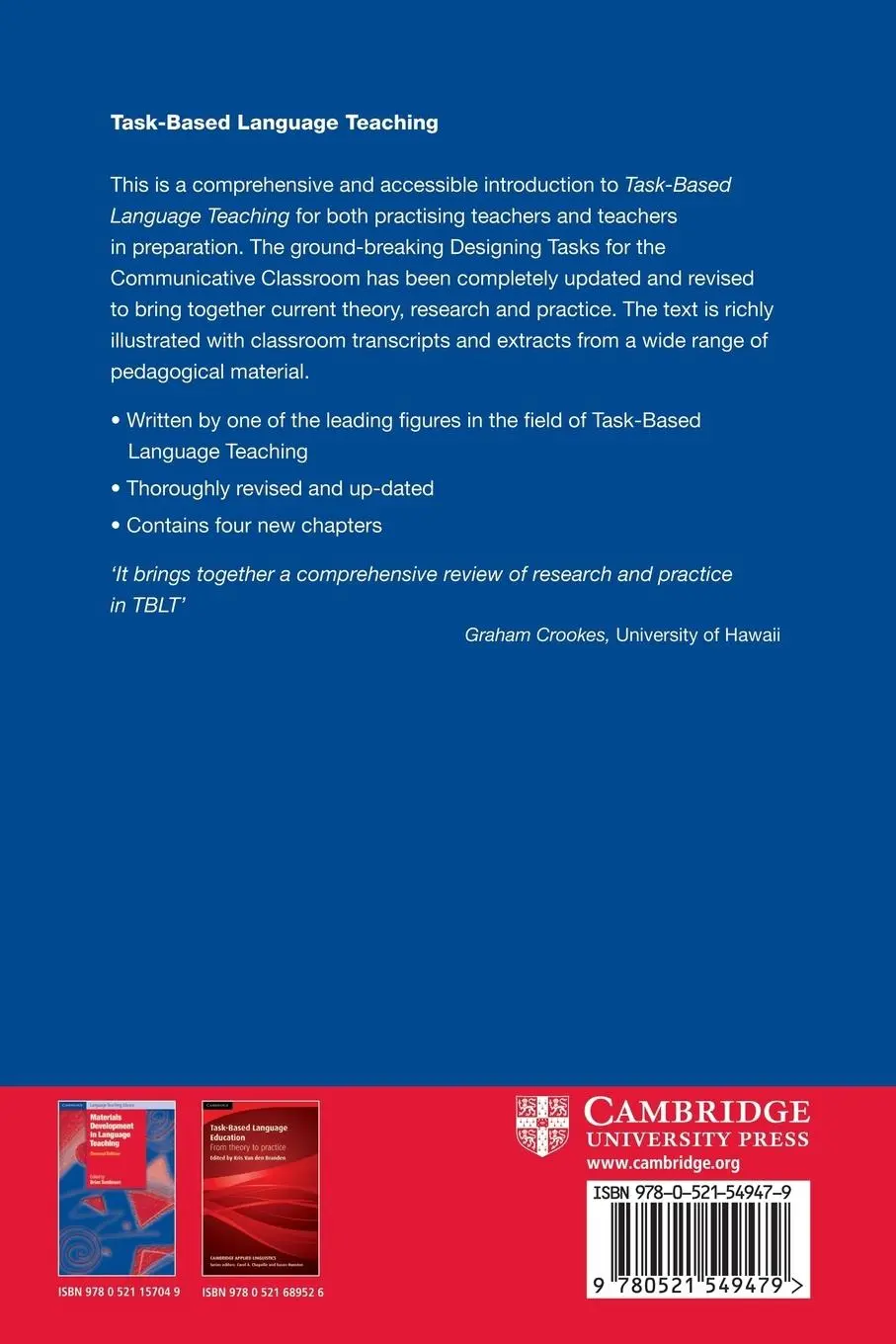 Rückseite: 9780521549479 | Task-Based Language Teaching | David Nunan | Taschenbuch | Englisch