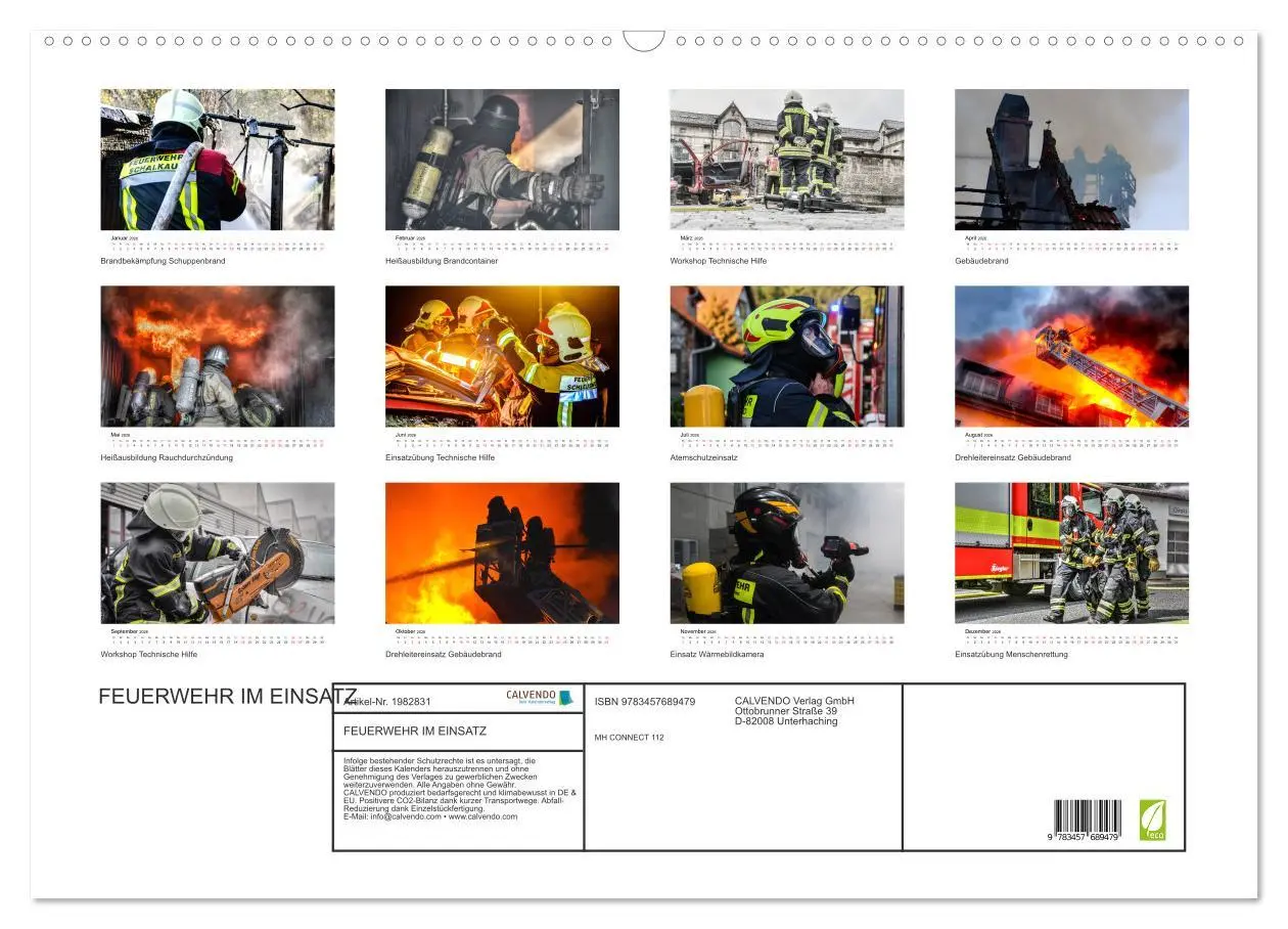Bild: 9783457689479 | FEUERWEHR IM EINSATZ (Wandkalender 2026 DIN A2 quer), CALVENDO...