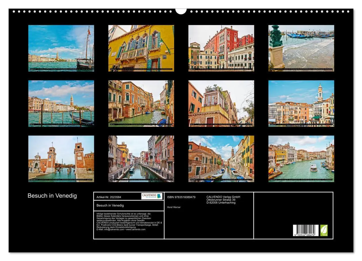 Bild: 9783516089479 | Besuch in Venedig (Wandkalender 2026 DIN A2 quer), CALVENDO...