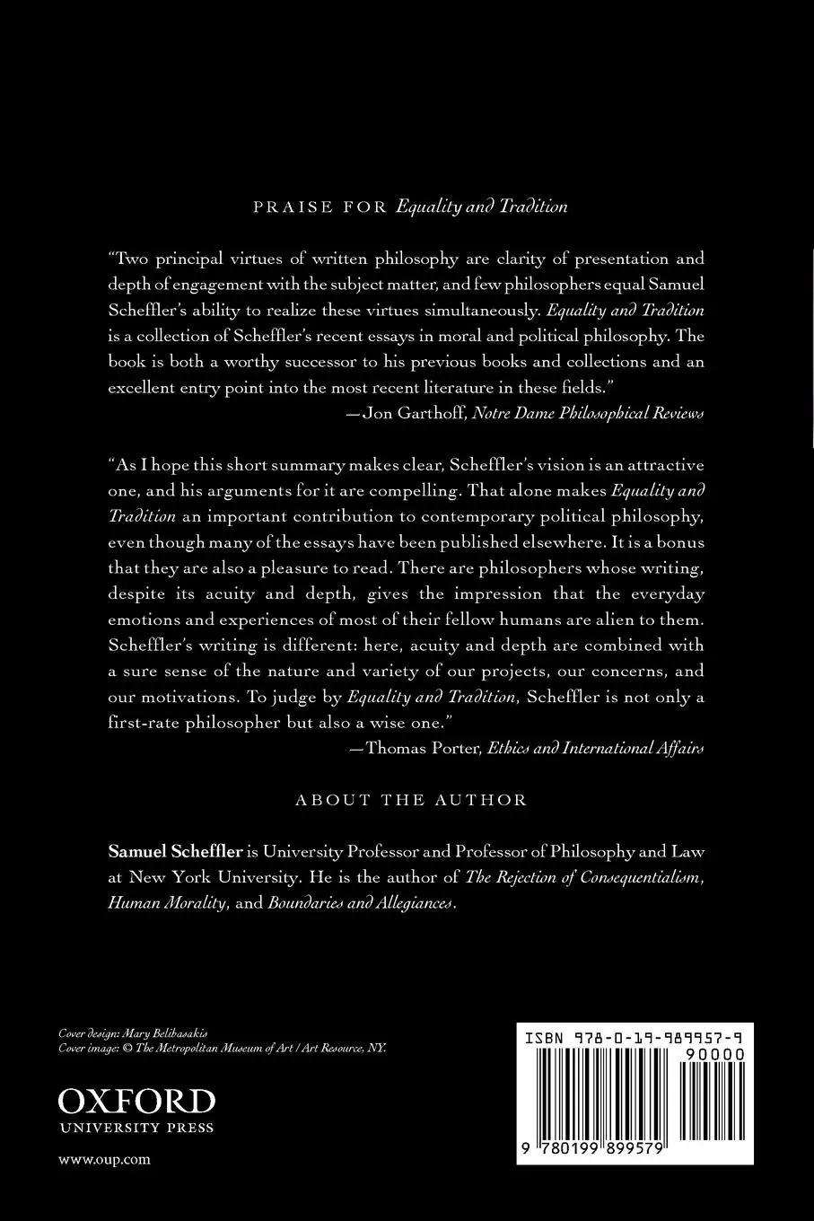 Rückseite: 9780199899579 | Equality and Tradition | Samuel Scheffler | Taschenbuch | Englisch