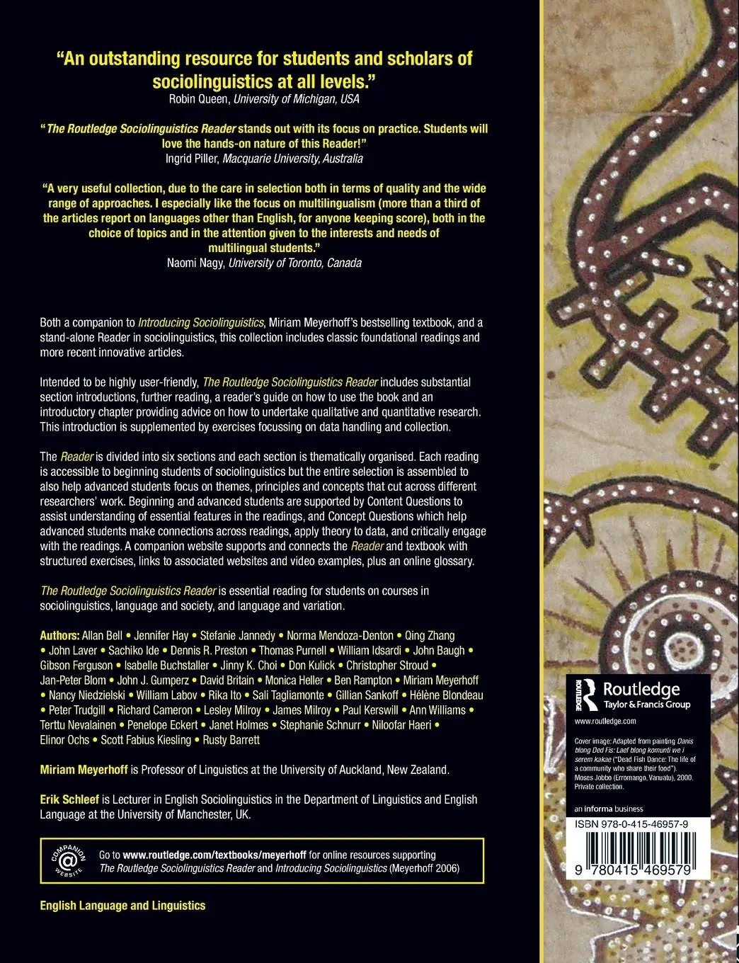 Rückseite: 9780415469579 | The Routledge Sociolinguistics Reader | Miriam Meyerhoff (u. a.)
