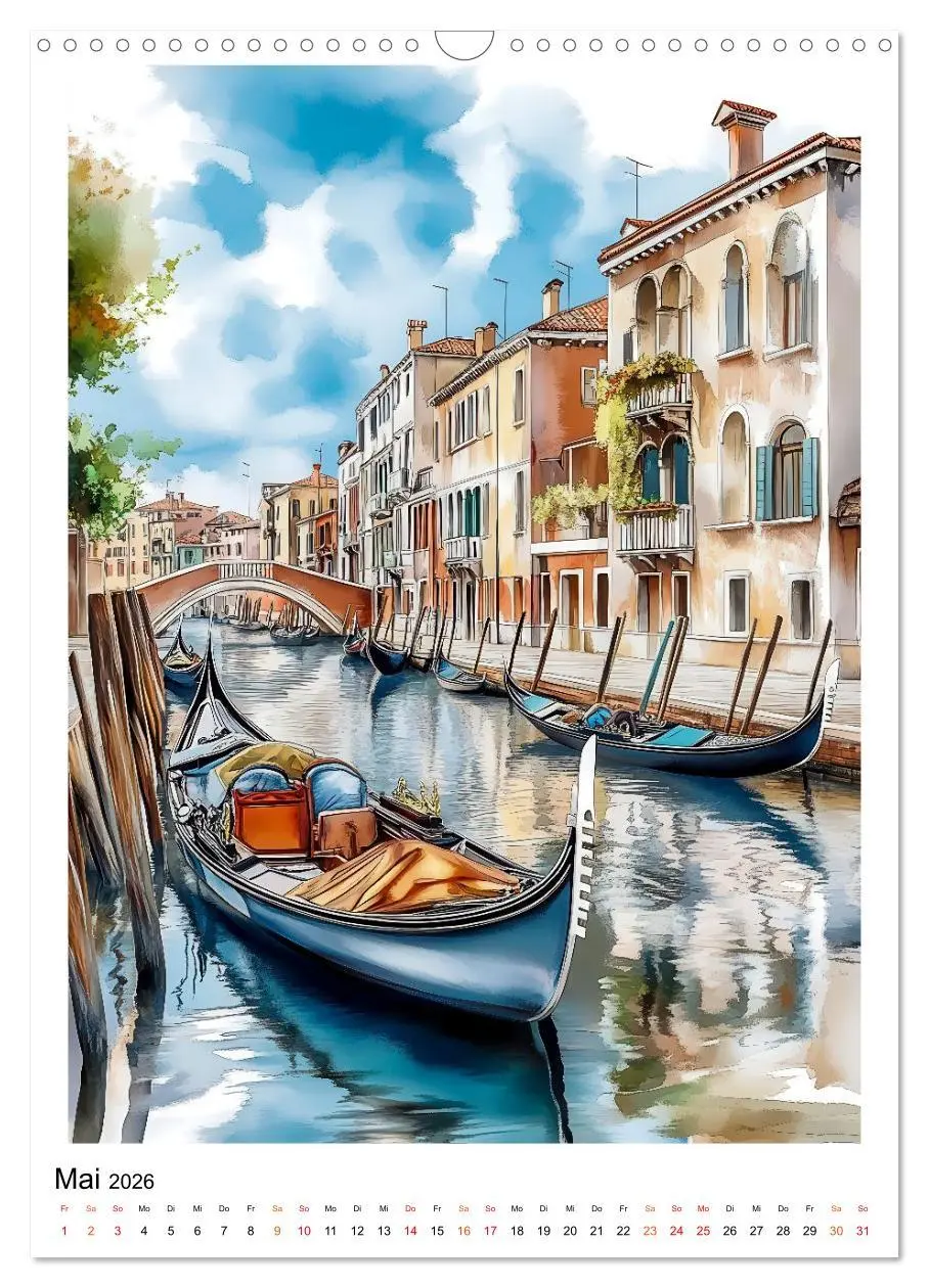 Bild: 9783457299579 | Venedig - Brücken, Kanäle, Gondeln (Wandkalender 2026 DIN A3 hoch),...