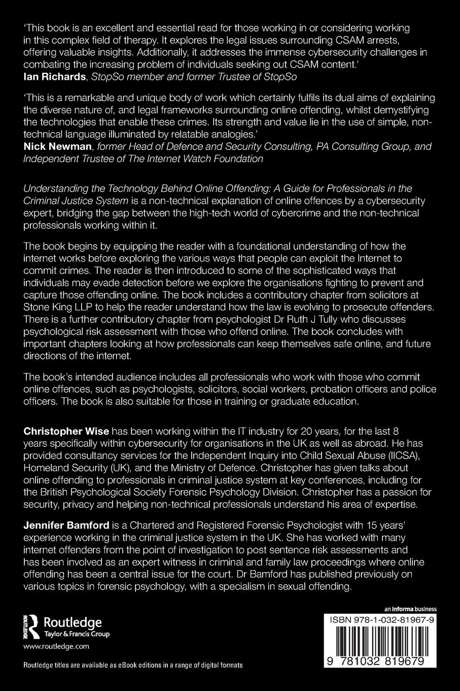 Rückseite: 9781032819679 | Understanding the Technology Behind Online Offending | Wise (u. a.)