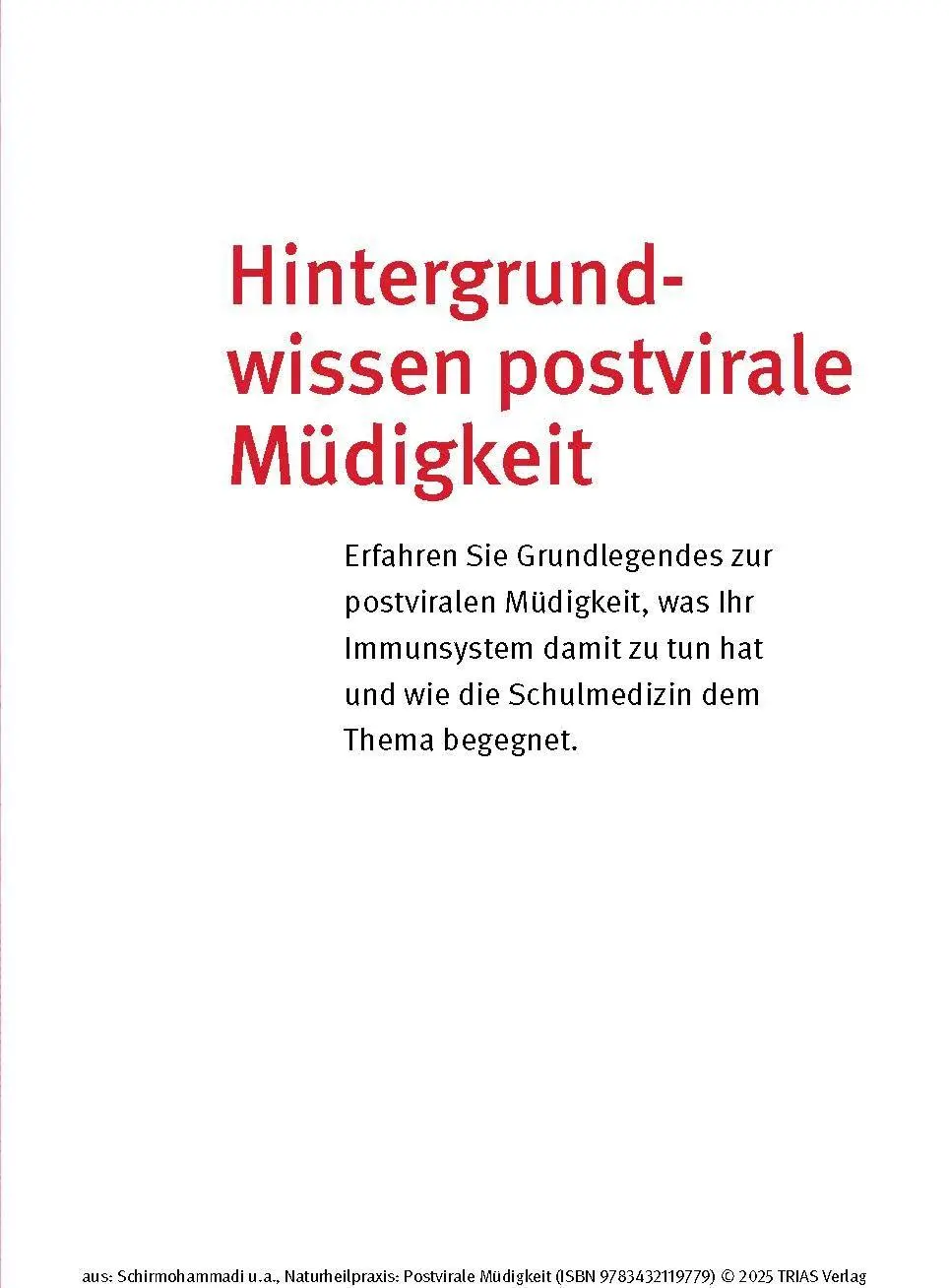 Bild: 9783432119779 | Naturheilpraxis: Postvirale Müdigkeit | Abbas Schirmohammadi (u. a.)