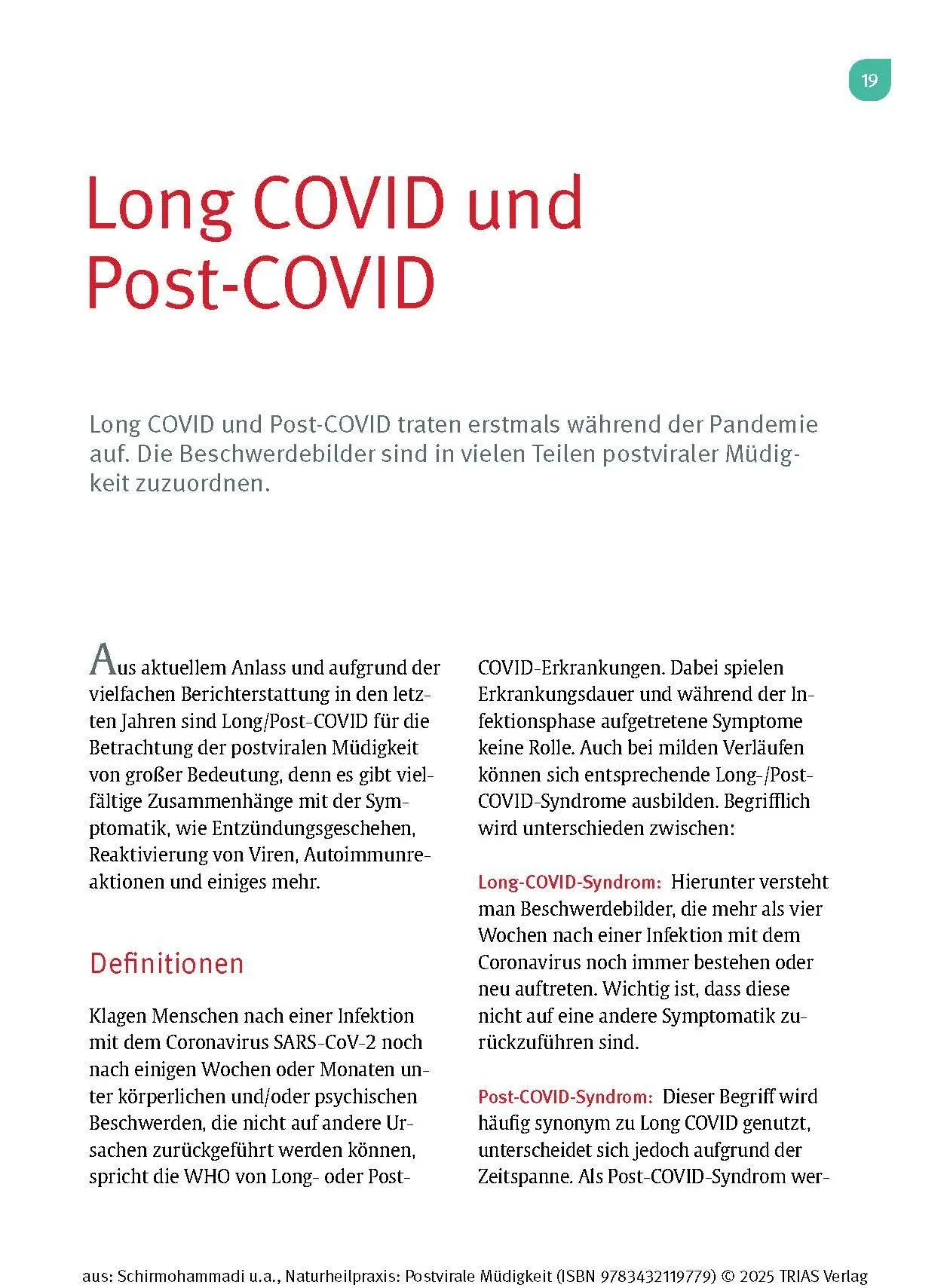 Bild: 9783432119779 | Naturheilpraxis: Postvirale Müdigkeit | Abbas Schirmohammadi (u. a.)