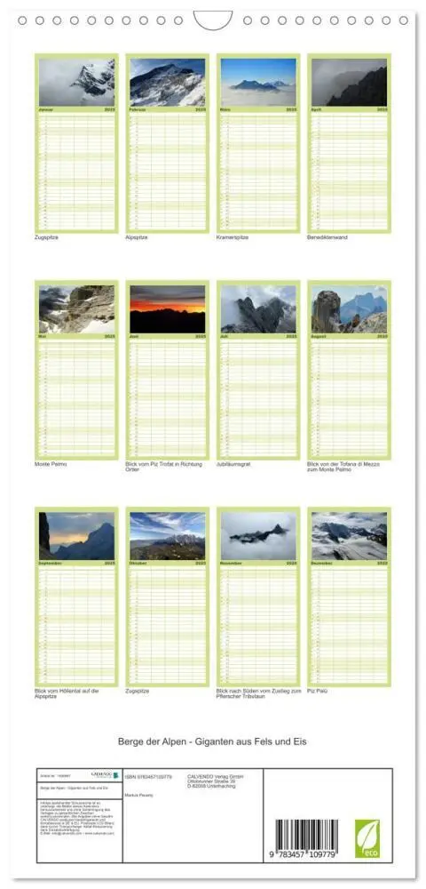 Bild: 9783457109779 | Familienplaner 2025 - Berge der Alpen - Giganten aus Fels und Eis...