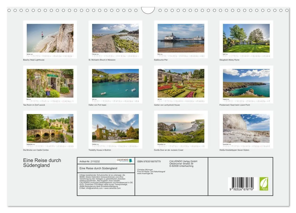 Bild: 9783516679779 | Eine Reise durch Südengland (Wandkalender 2026 DIN A3 quer),...