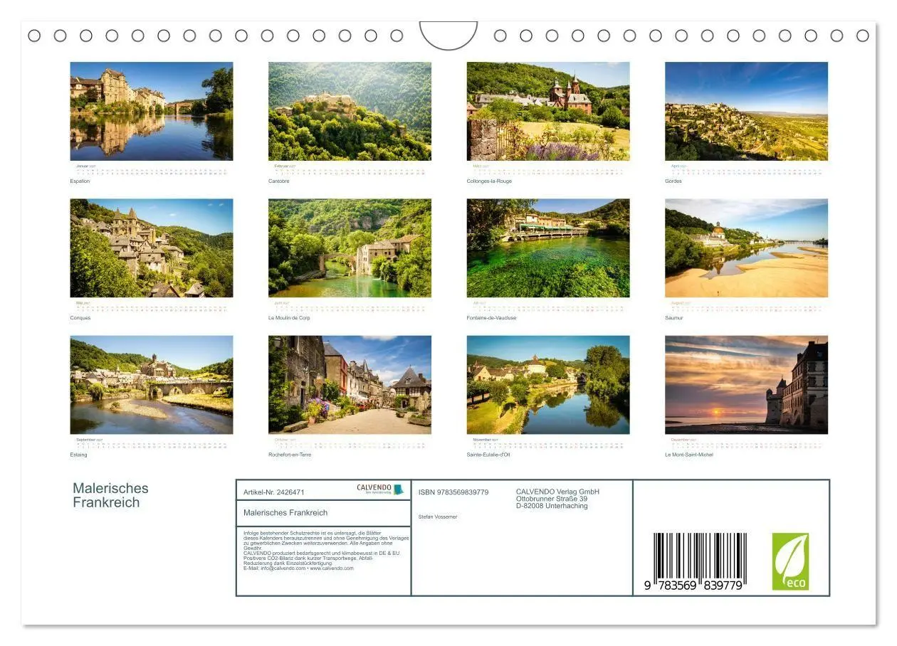 Bild: 9783569839779 | Malerisches Frankreich (Wandkalender 2027 DIN A4 quer), CALVENDO...