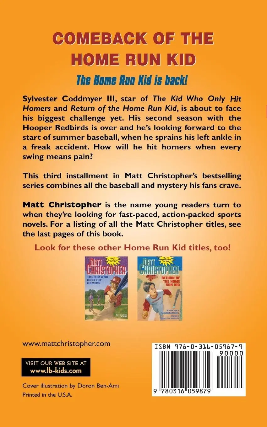 Rückseite: 9780316059879 | Comeback of the Home Run Kid | Matt Christopher | Taschenbuch | 2006
