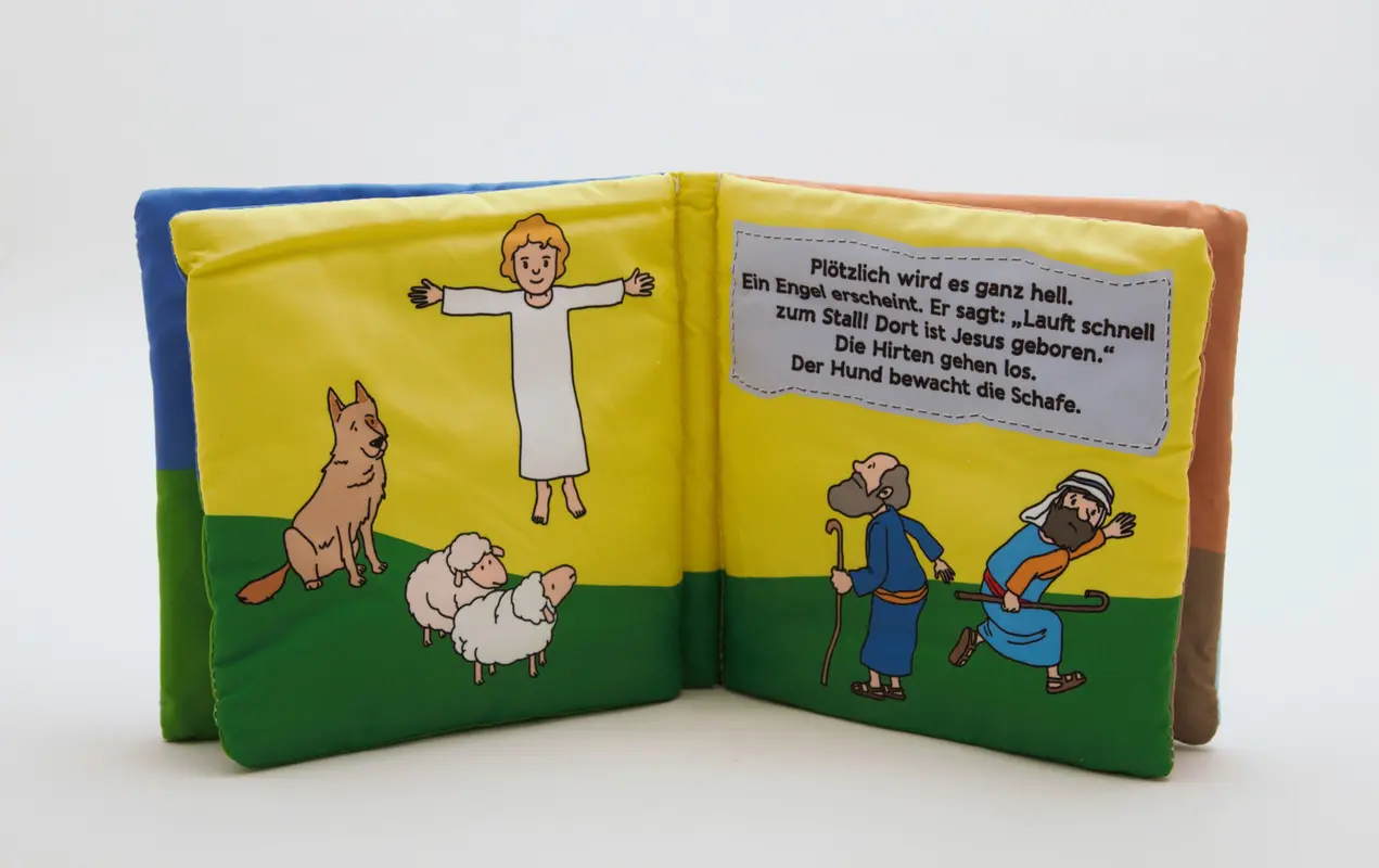 Bild: 9783417289879 | Mein Knister-Stoff-Buch von Weihnachten | Mit den Hirten zur Krippe